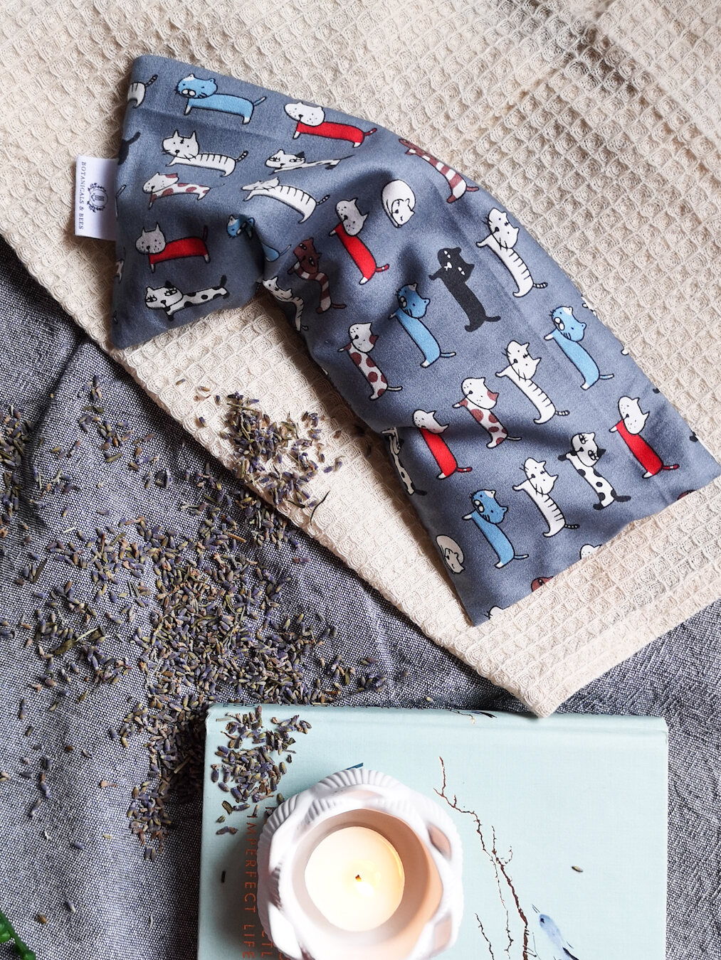 Relaxing Eye Pillow For Rest, Relaxation, Meditation, Sleep (Cat Series) Extra Comfort Size