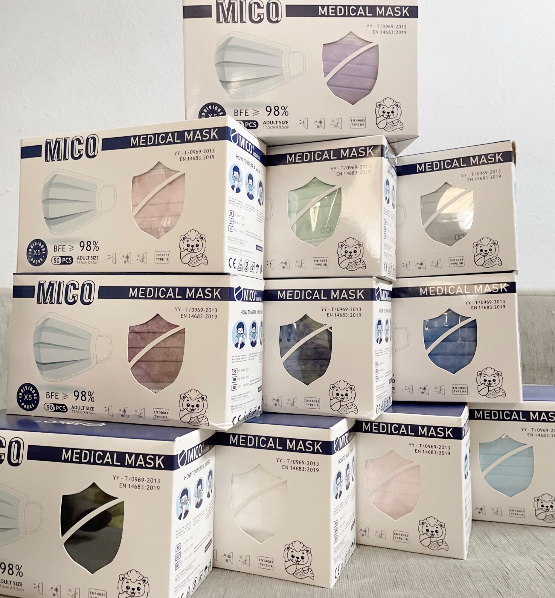 [SG BRAND] MICO Adult 3ply Medical Surgical Mask BFE》98% Disposable Face Mask 50pcs/box