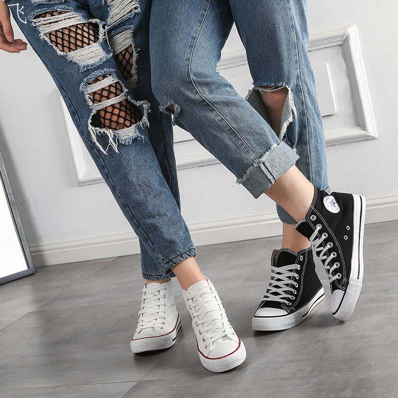 Spring Canvas Shoes for Women 2022 New Autumn Students Korean Style Versatile White Shoes Harajuku Ulzzang High-top Shoes Fashion