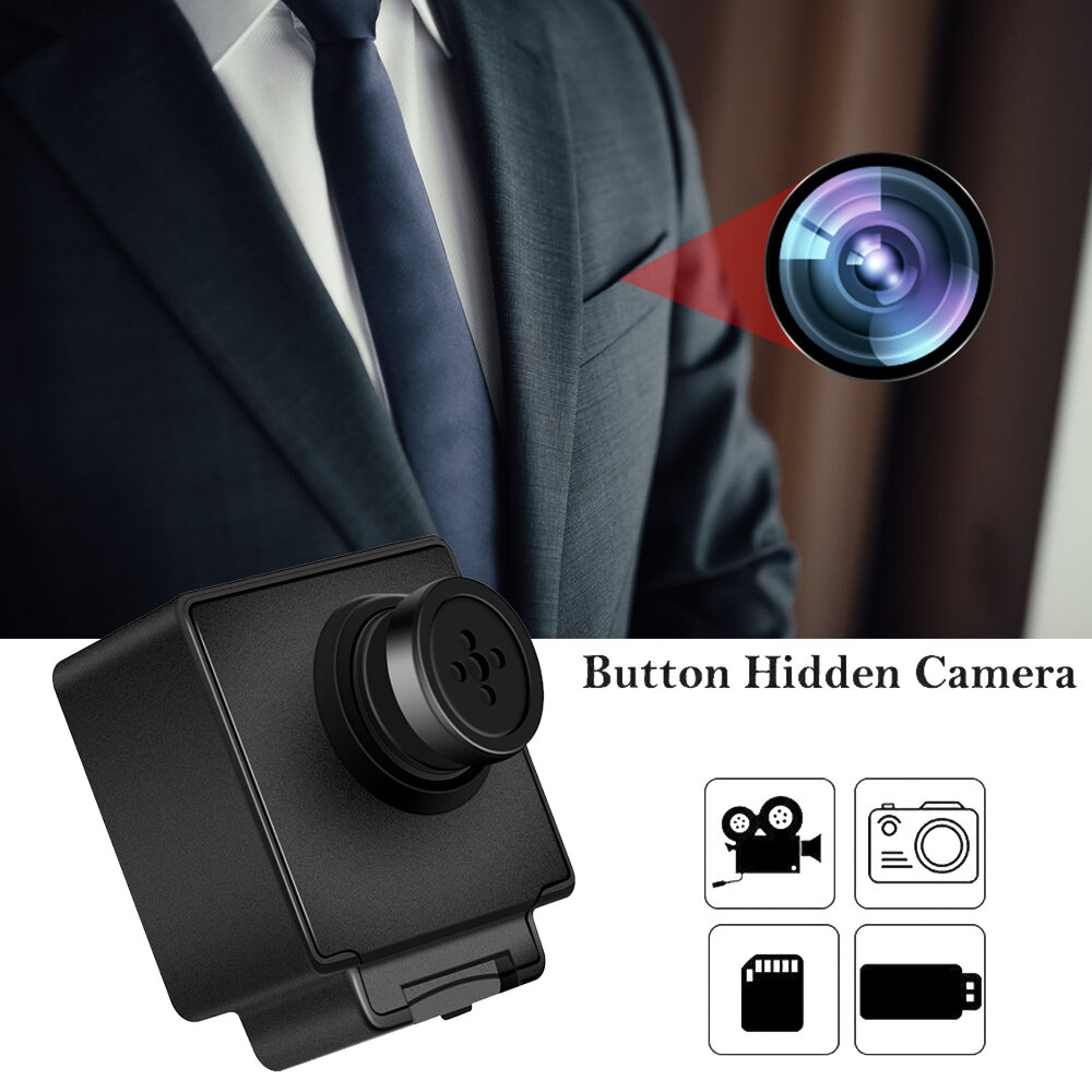 Winstong Tech 1080P T-shirt Button Mini Camera Video Recorder Portable DVR Security Body Hidden Micro Camcorder with Remote Controller