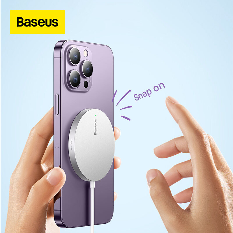 Baseus 15W Magnetic Wireless Chargers for iPhone 14 Series Fast Chager for iPhone 13 12 Mini Charging Pad Samsung Xiaomi Huawei Phone Qi 15W Fast Chargers