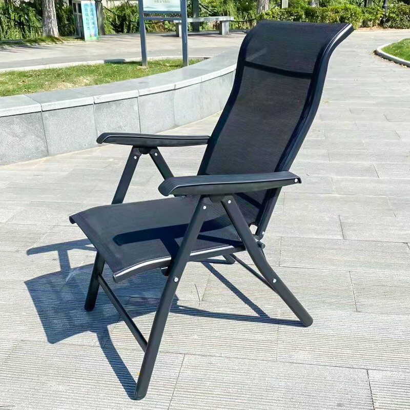 Kimdelin High-Back 5-Position Adjustable and Foldable Outdoor, Garden, Patio & Camping Chair with Side Arms