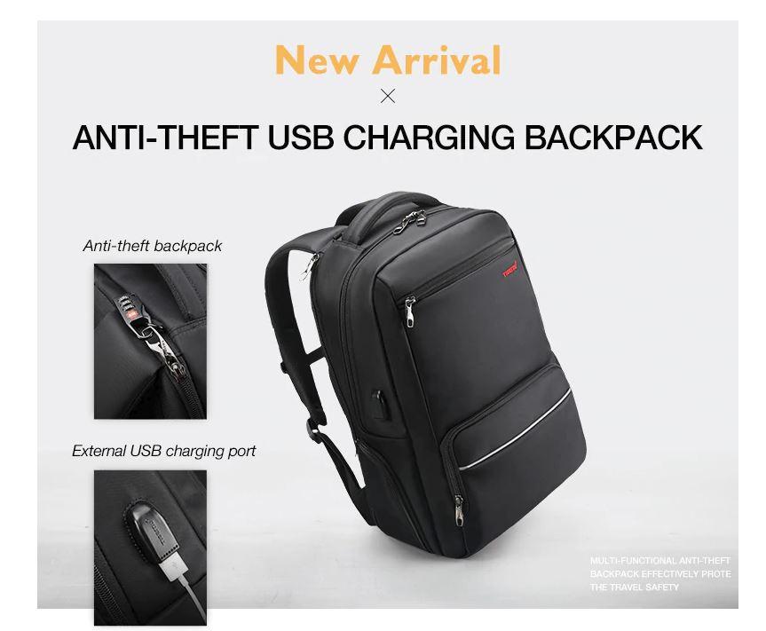 Tigernu Stylish Simple Laptop Backpack Splashproof scratch Resistant B3319 15.6" (Black)
