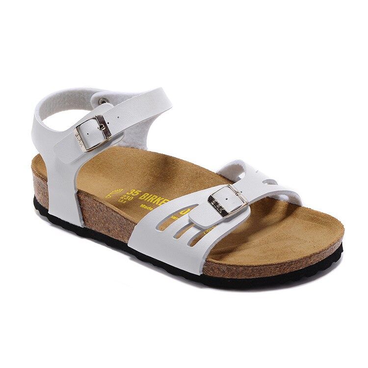 Original Birkenstocks Cork Sandal Women Casual Beach Slipper Sandal Leather White