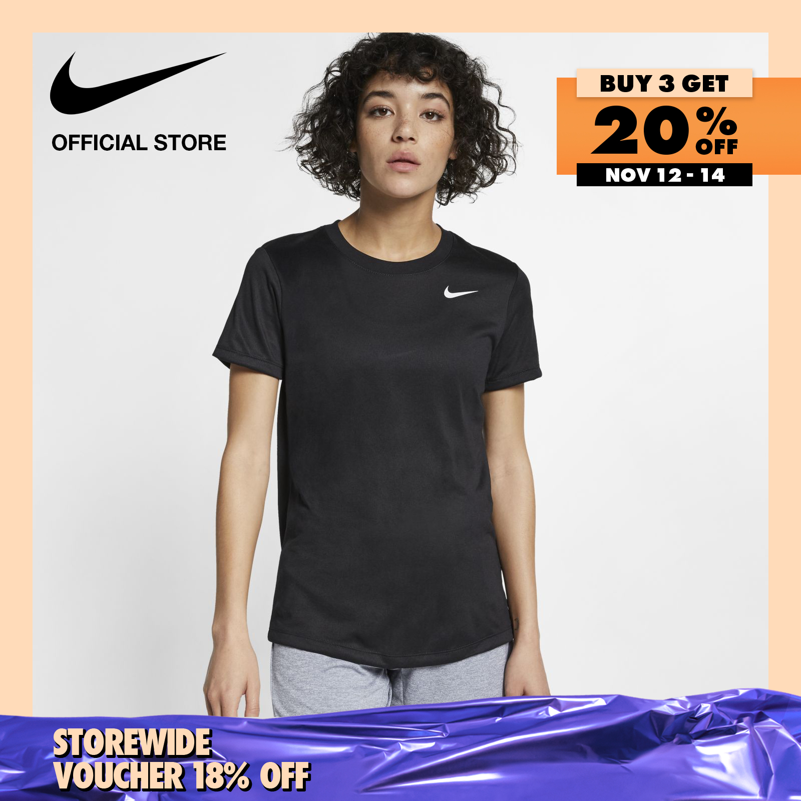 Nike Women's Dri-FIT Training T-Shirt - Black