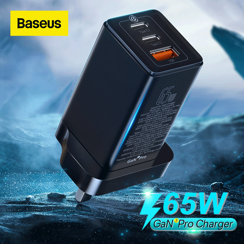 Baseus 65W GaN3 Fast Charger PD3.0 QC4.0 USB Type C Quick Charger For iPhone 14 13 Pro Max Laptop Samsung Huawei