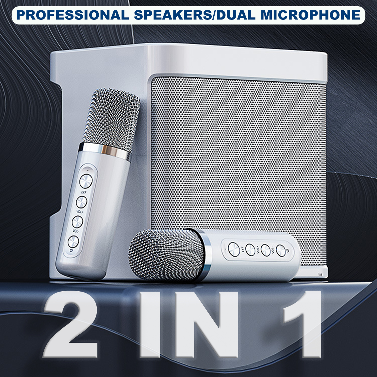 YS203 Dual mic Rechargeable Long Duration Portable Speaker Karaoke System