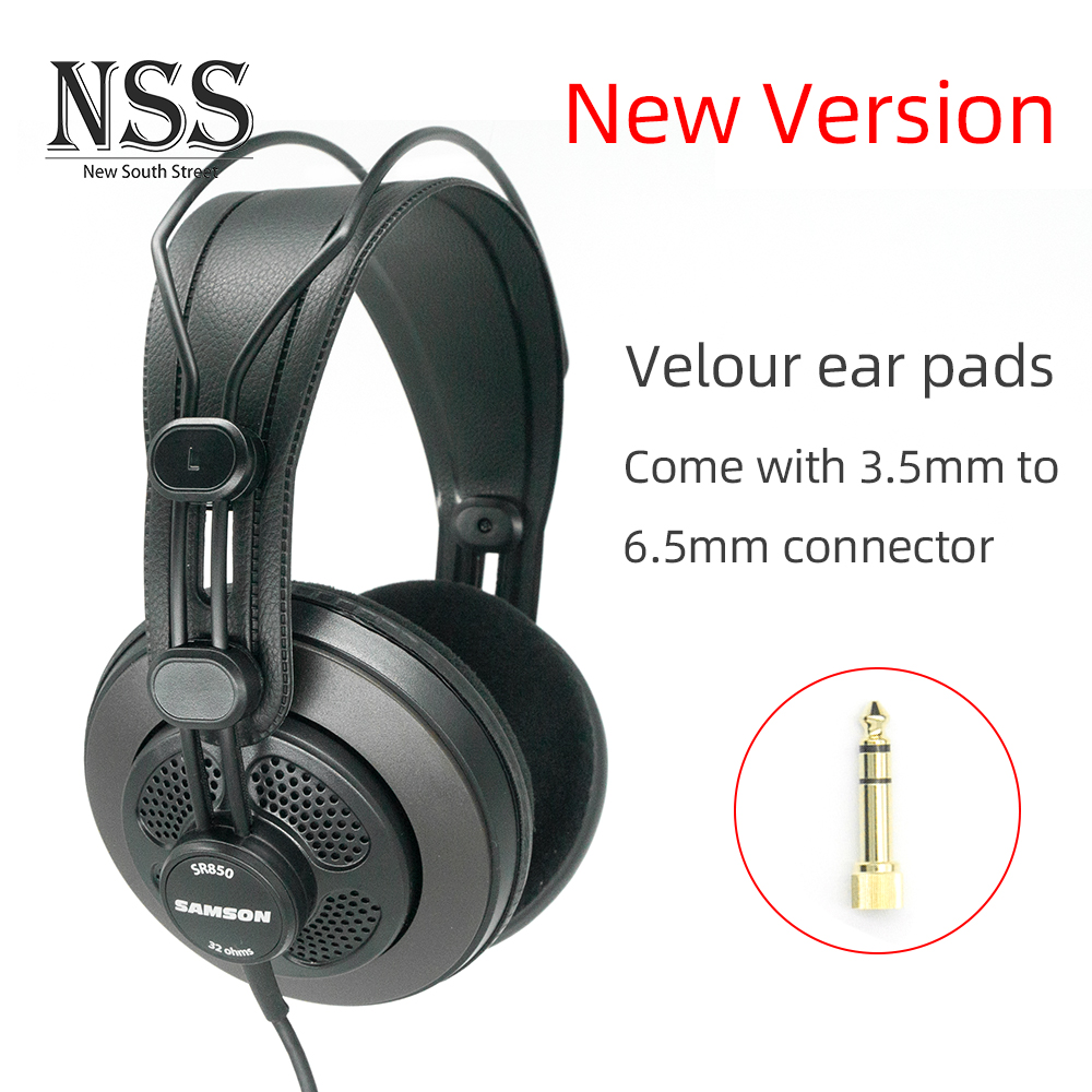 Original SAMSON SR850 Professional Studio Reference Monitor Headphones Dynamic Headset Semi-open Design for Recording Monitoring Music Appreciation Game Playing DJ