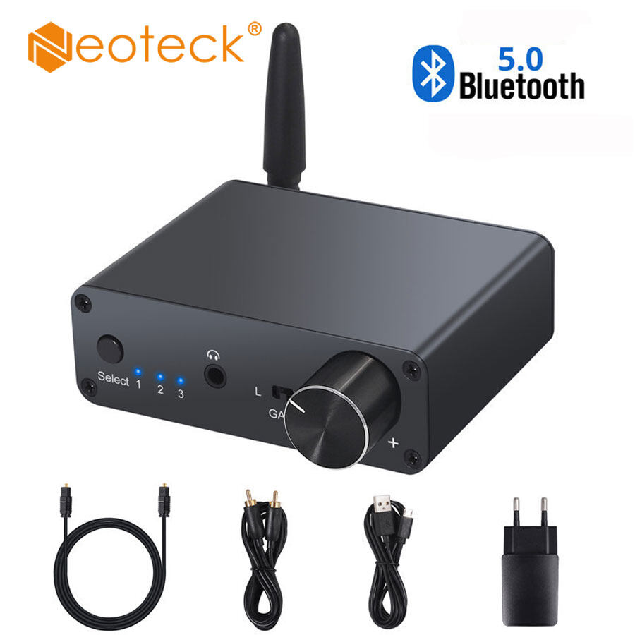 Neoteck 192Khz DAC With Headphone Amplifier Bluetooth V5.0 Support AAC SBC Digital to Analog Converter DAC