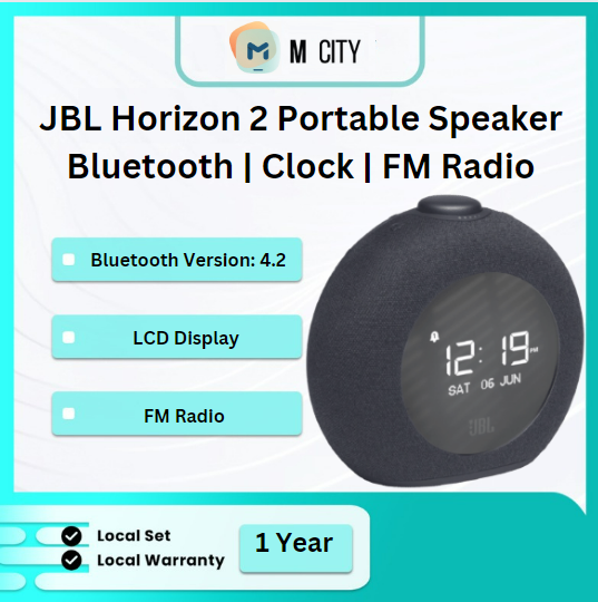 Jbl Horizon 2 Portable Speaker Bluetooth Clock Radio Speaker With Fm | 1 Year Jbl Singapore Warranty
