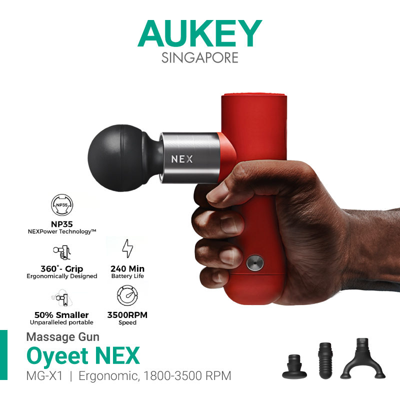 Aukey MG-X1 OYeet NEX Massage Gun for Deep Tissue Muscle Treatment, Pain Relief and High-Intensity Vibration