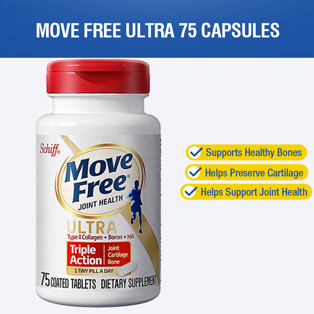 Schiff MoveFree Ultra Audlt Joint Health Supplementation Triple Action with TypeⅡ Collagen Boron and HA Join