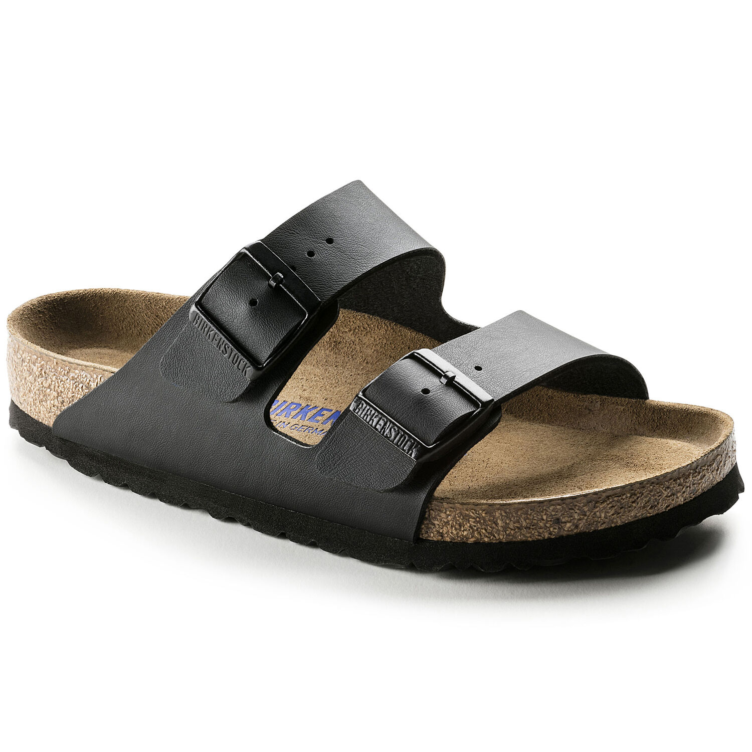 Birkenstock Arizona Birko-Flor Soft Footbed Unisex Regular Width Sandals in Black