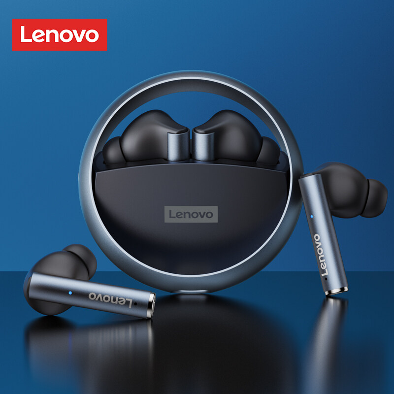 Lenovo LP60 Bluetooth Headphones TWS Wireless Gaming Earphones Rotatable Metal Cavity Ring Headset HiFi Stereo Sound Low Latency