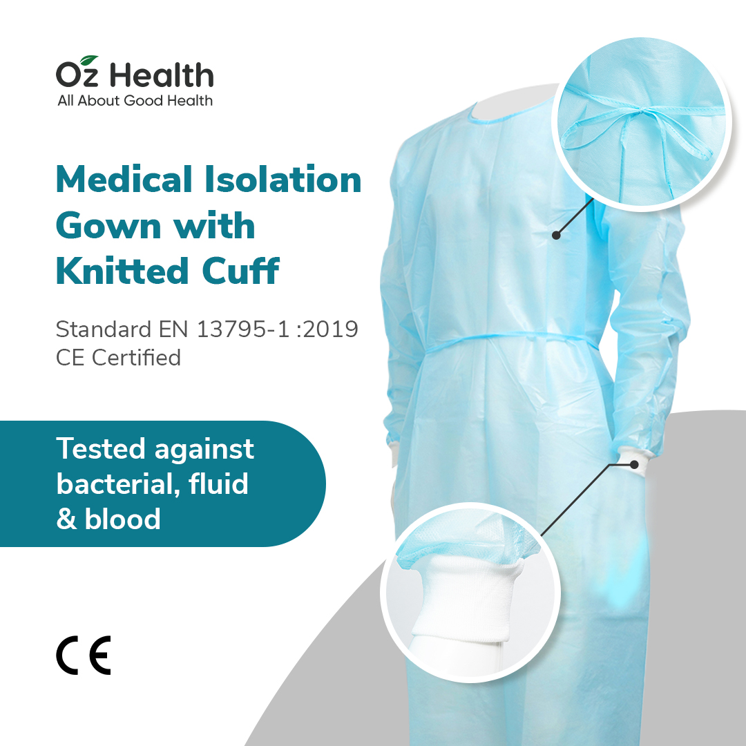 Greencare Medical Isolation Gown PPE Suit Certified ANSI/ AAMI Level 3 Coverall Protective Suit