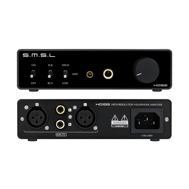 SMSL HO100 HiRes Headphone Amplifier 6.35mm unbalanced 4.4mm balanced output 3Wx2 1.5Wx2 200mWx2 100mW headset AMP RCA XLR input