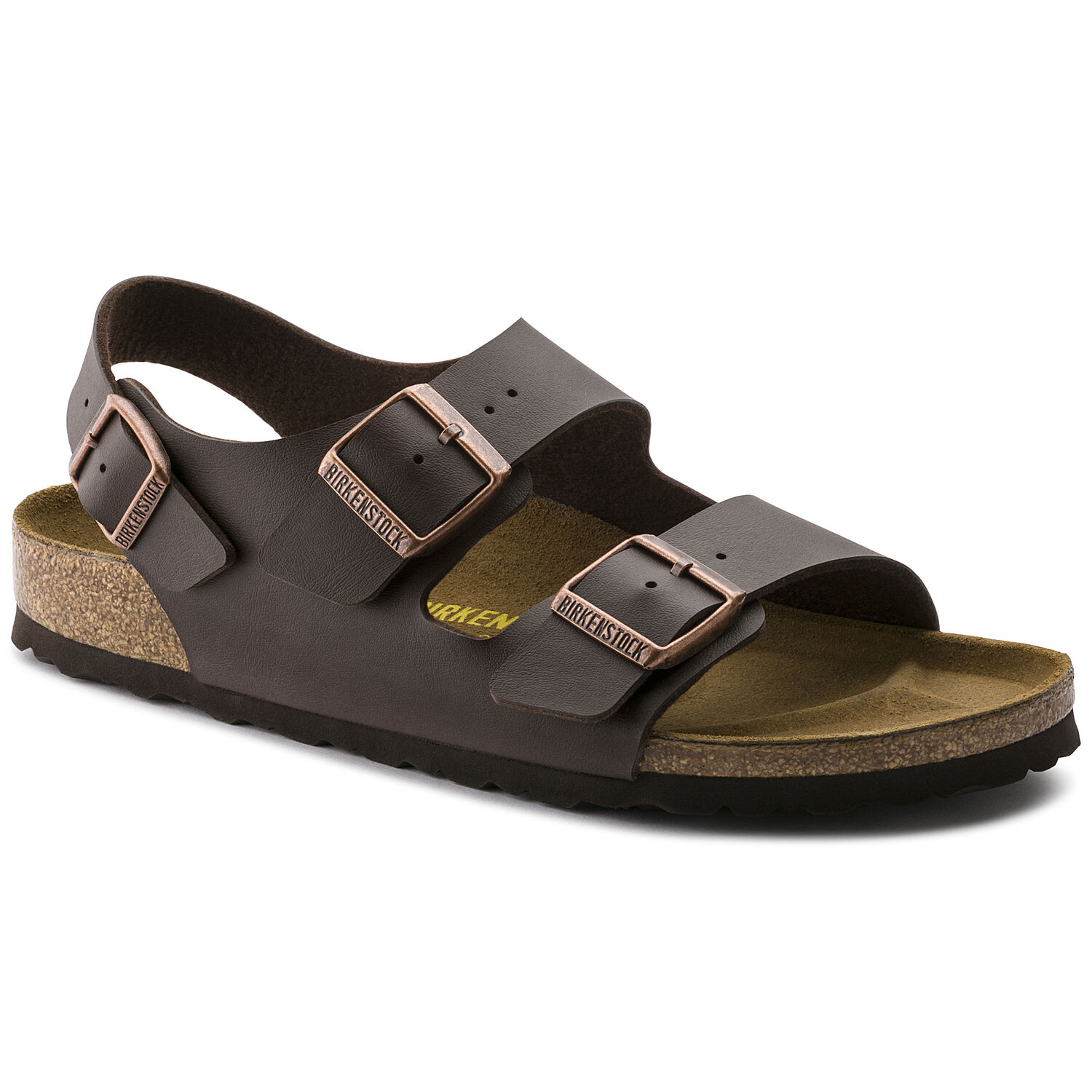 Birkenstock Milano Birko-Flor Unisex Regular Width Sandals in Dark Brown