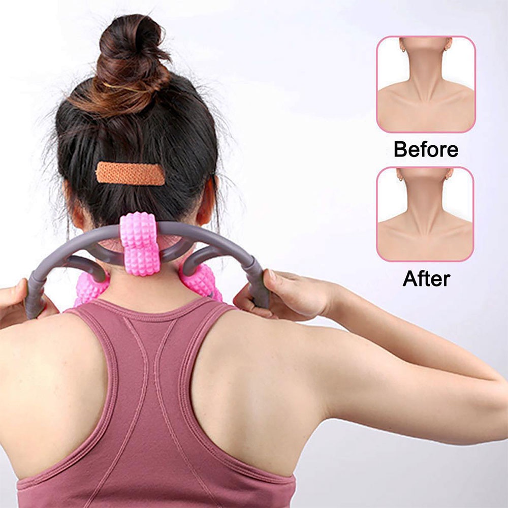 Max Speed U Shape Trigger Point Massage Roller For Skinny Arm Leg Neck Muscle Tissue Fitness Relaxer Gym Yoga Pilates Foam Shaft Ring Sports Wheel Face Lift Tool Alat Urut Small Leg Roller Skinny Leg 