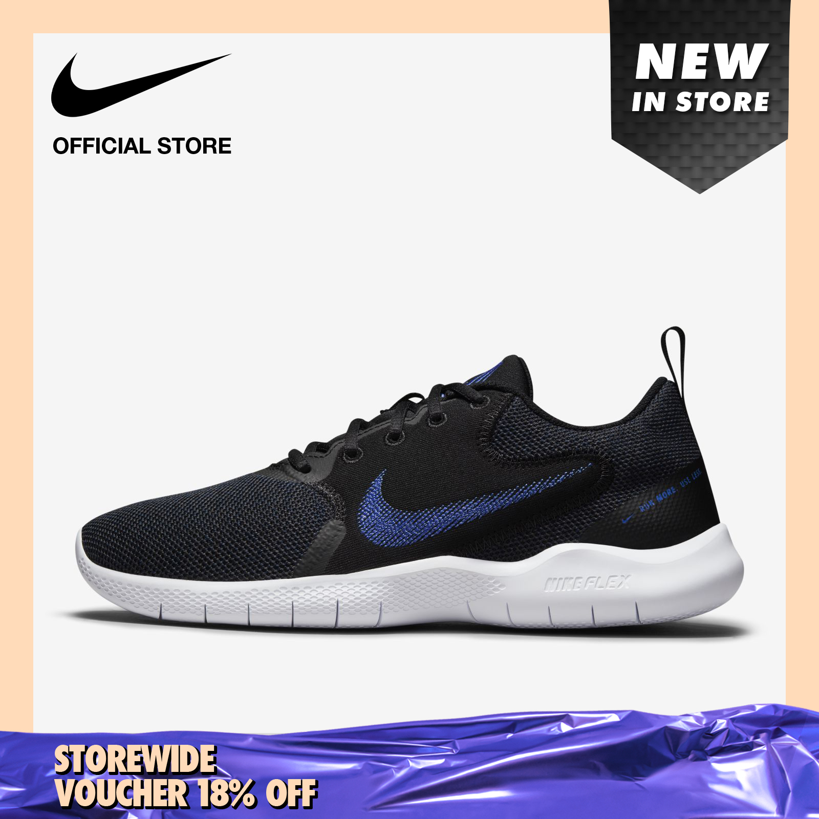 Nike Men's Flex Experience Run 10 Running Shoes - Black