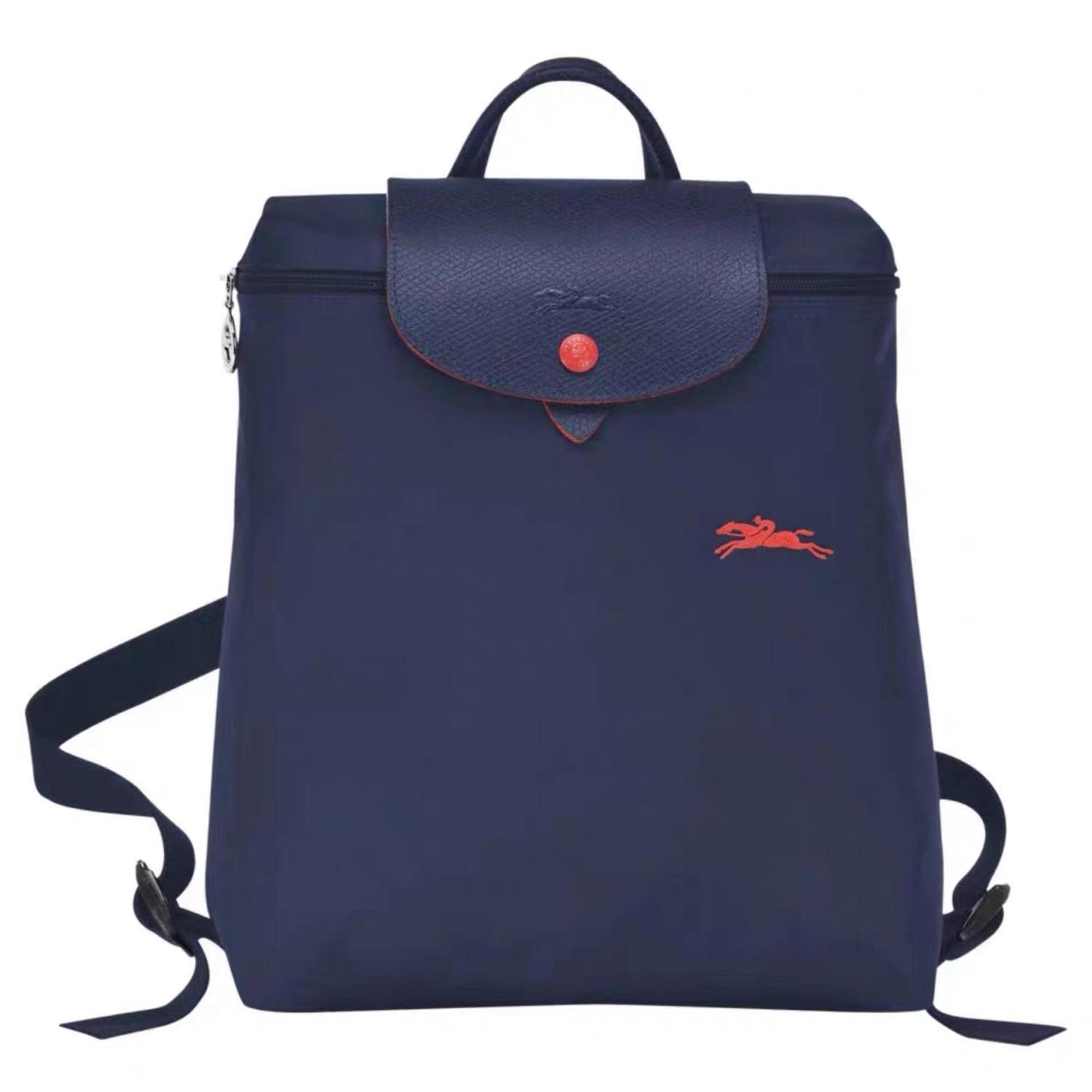 [Authentic] Longchamp French Dragon Boat Embroidered Backpack Women's 70 Th Anniversary Commemorative Waterproof Nylon დღ♡❣ ❥❦❧♥