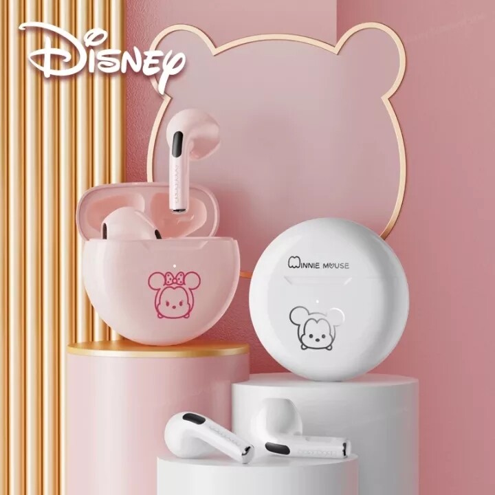 Original Disney F9 Bluetooth Wireless Earphone Super Bass 9D HIFI Sound Bluetooth 5.2 Earbuds High Quality Waterproof Headphone With Mic