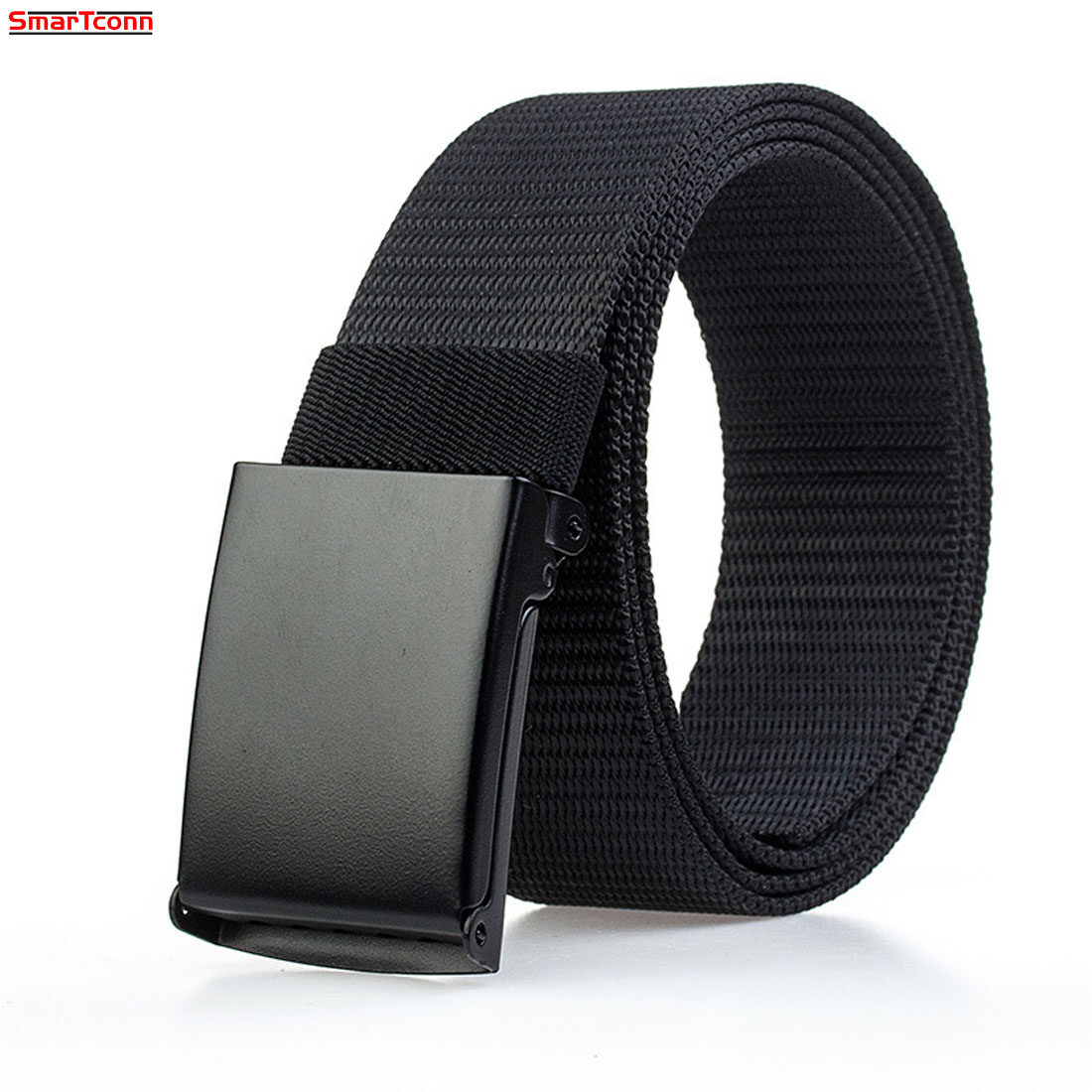 Men's Cut to Fit Golf Belt Casual Outdoor Canvas with Black Military Flip Top Buckle