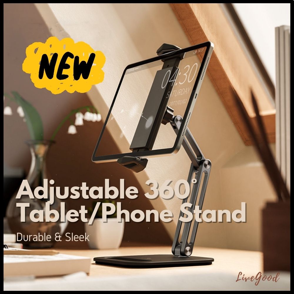 Adjustable 360° Tablet & Phone Holder Stand (High Quality - Aluminium Alloy
