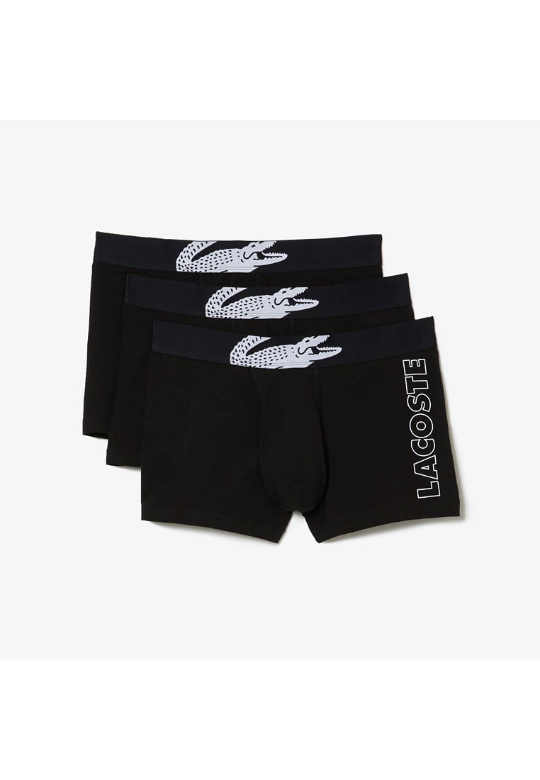 Lacoste Men's Crocodile Print Trunk Three-Pack