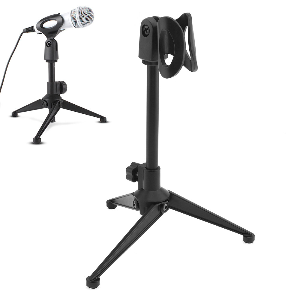 Retractable Microphone Stand Mic Holder Lifting Stand with 180 Degree Rotation Clip Desktop Table Top Meeting and Conference use