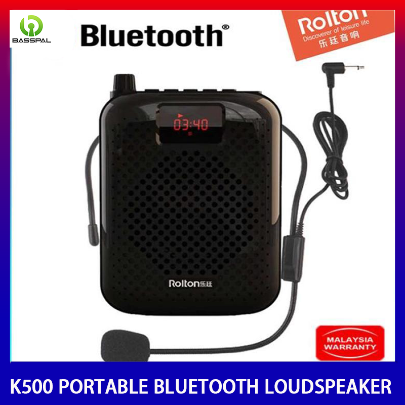 BassPal Rolton K500 Portable Bluetooth Loudspeaker Mini Voice Amplifier Microphone for Teacher Presenter Tour Guide Promotion