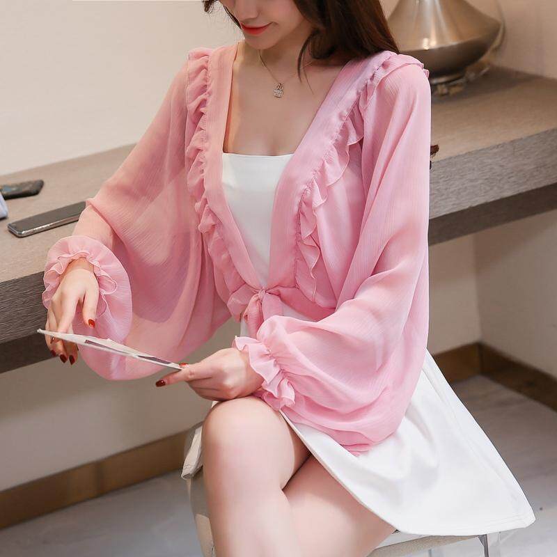 Suspender Skirt Small Outerwear Women's 2021 New Cardigan Thin Chiffon Outerwear Air Conditioning Shirt Summer Cape Sun Protection Clothing