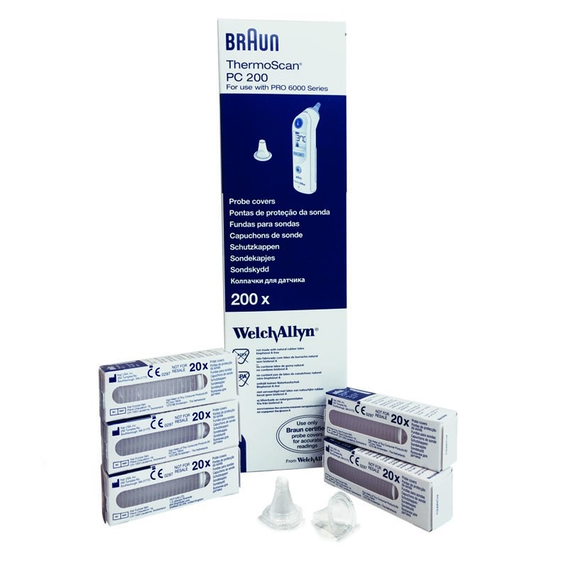 Braun PC200 Thermometer ThermoScan Probe Len Filters - 200pcs in 1 Pack (For Series 6000 -  IRT6520, IRT6020, etc)