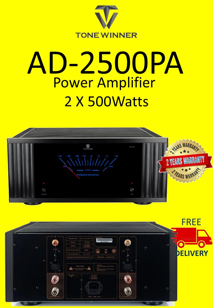 TONE WINNER AD-2500PA Power Amplifier 2 x 500W