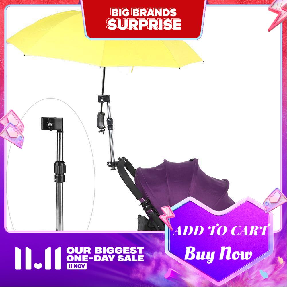 Stainless Steel Bicycle Wheelchair Stroller Pram Stretch Umbrella Support Holder Mount Stand