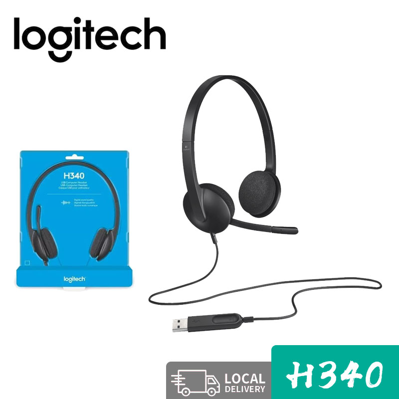 Logitech H340 USB Headset Gaming Meeting Video Wire Headphones with Noise-Cancelling Mic