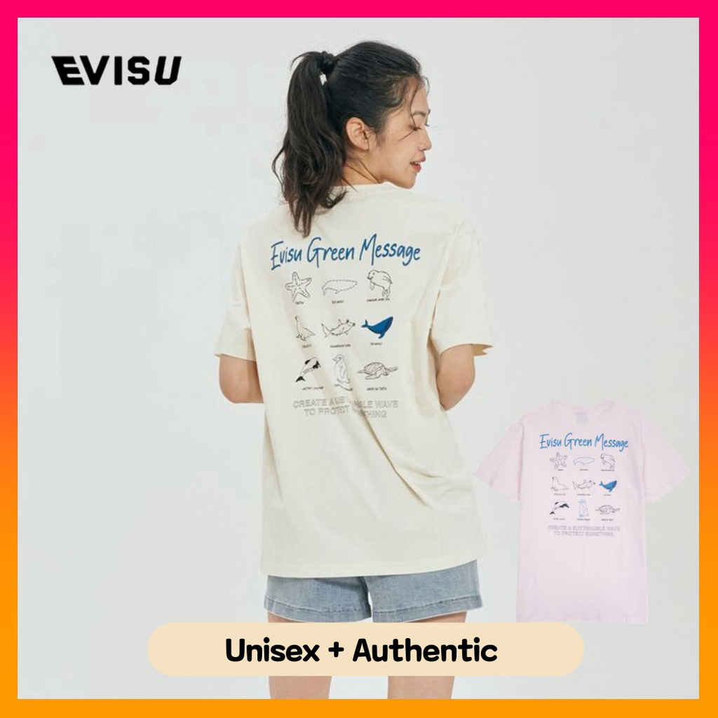 Evisu Korea Animal English Print T shirt