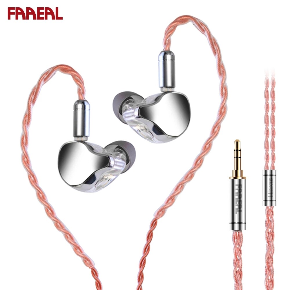 FAAEAL Hibiscus HiFi Earphone Diamond Like Carbon Diaphragm Dynamic Earbuds Monitor Stage IEM Headphone + SpinFit CP100M Eartips