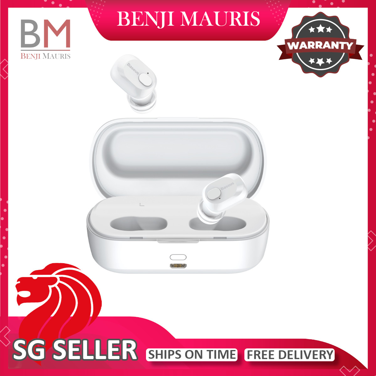Baseus True Wireless Bluetooth Earphones Sweatproof with Charging Box For iPhone Samsung Huawei Oppo Xiaomi Mobile Phones