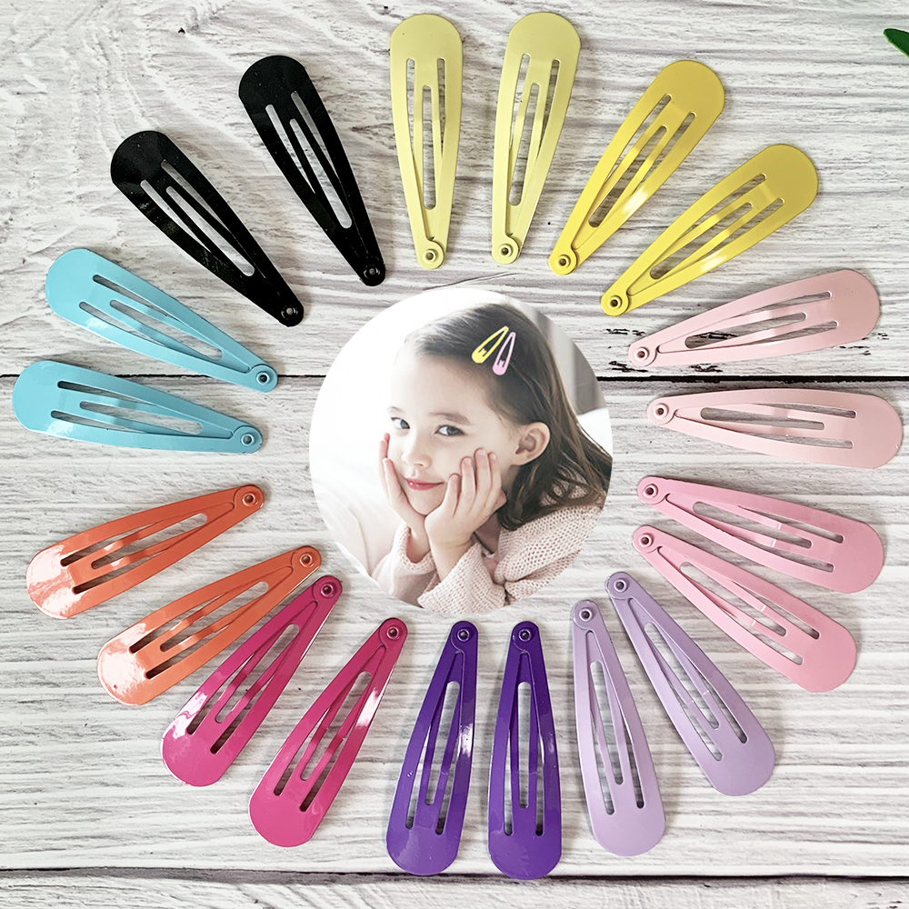 [SG] 10/16/20/30pc 5cm Candy/Black Snapback Metal Hair Clips Pins for Children Kids Girls Baby, 4-6cm Alligator Hair Clip, Unicorn Snap Hair Clips for Hair Clip Pins BB Hairpin Color Metal Barrettes