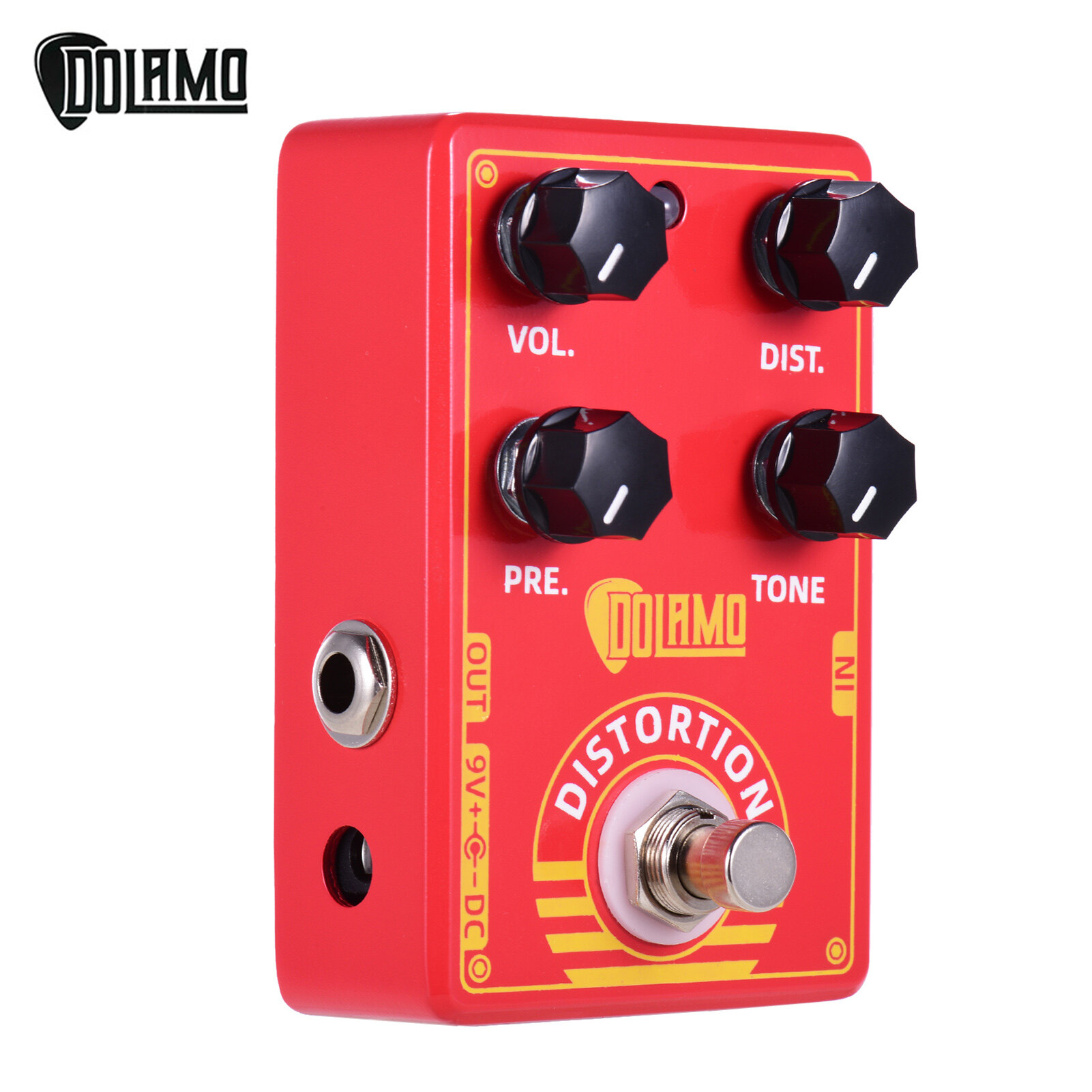 Dolamo D-9 Distortion Guitar Effect Pedal with Presence Distortion Volume Tone Controls and True Bypass Design for Electric Guitar