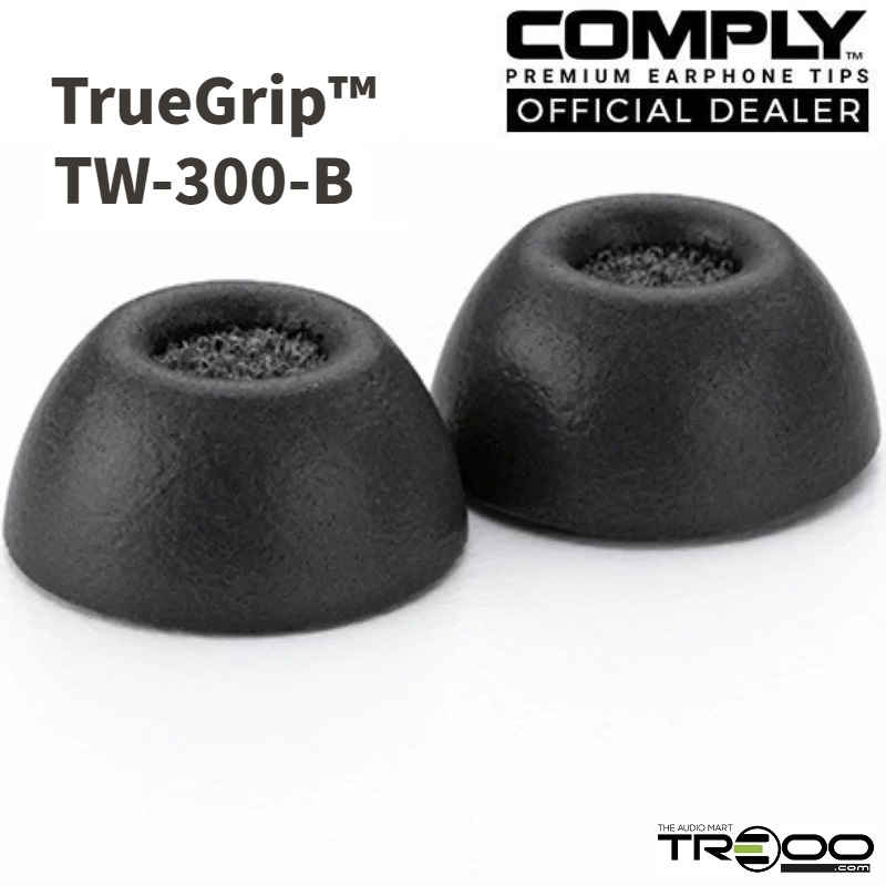 Comply TrueGrip TW-300-B Foam Eartips (for Nothing Ear,1MORE,Anker,Belkin Series and JBL Live Pro etc. True Wireless Earbuds)
