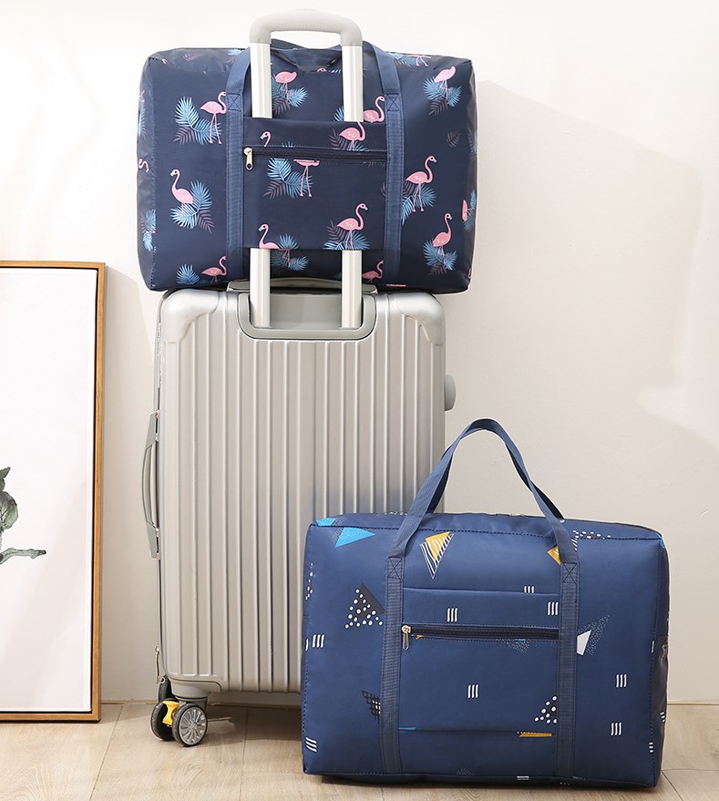Eco-friendly Light Big Foldable Expandable Travel Bag Luggage Cabin Bags Quilt Storage Fashionable Folding Waterproof Durable Oxford Fabric FTG02