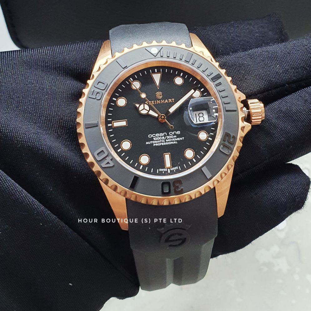 Swiss Made Steinhart Ocean 1 Rose Gold 42 Men's Automatic Divers Watch