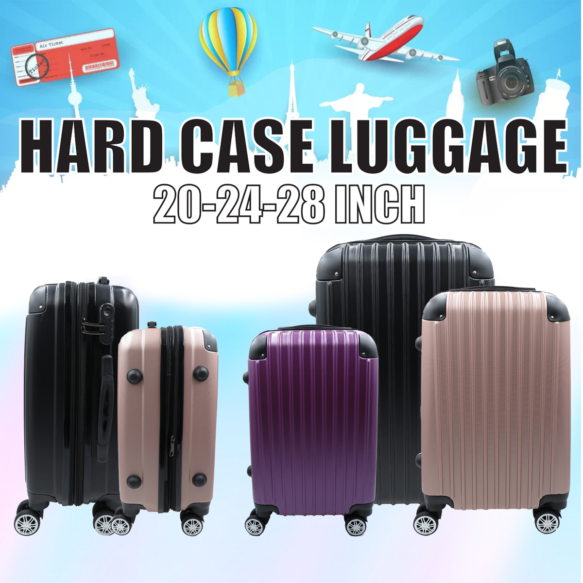 HARD CASE LUGGAGE 20-24-28 INCH (L400)