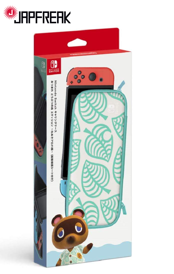 Animal Crossing Carrying Case Pouch Edition for Nintendo Switch - Tanuki Aloha Pattern (include a Screen Protection Sheet)