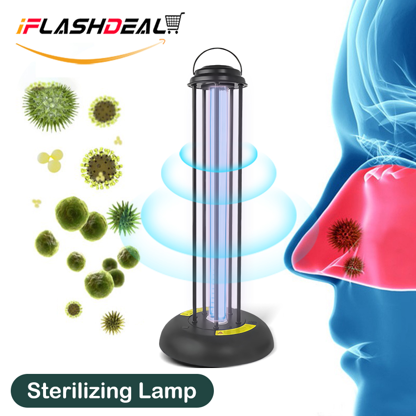 【Big Promotion】iFlashDeal Sterilizing Lamp UV Germicidal Lamp Ozone Sterilizing Lamp 38W UV Lamp Household Disinfection Light with Remote Control Timer for Home Kitchen