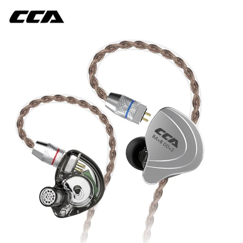 CCA C10 1DD+4BA Hybrid 2PIN In Ear Earphone HIFI DJ Monitor Running Sport Earphone Headset Earbud With Detacable Upgraded C16c10