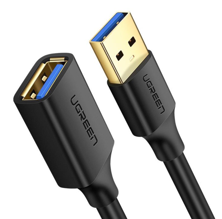 UGREEN USB 3.0 (female) – USB 3.0 (male) cable extension cord 1,5 m black (US129 30126) Compatible with USB 2.0, 1.1 and 1.0 (Sspeed Limited By USB Bus)