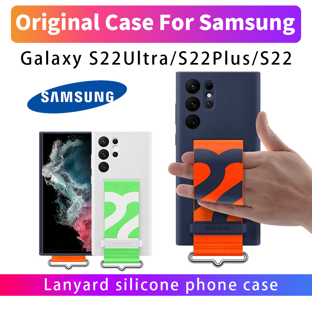 Original Samsung Galaxy S22 Ultra Case High Quality S22Ultra Silicone Cover with Strap Protector For S22 Ultra S22 Plus S22
