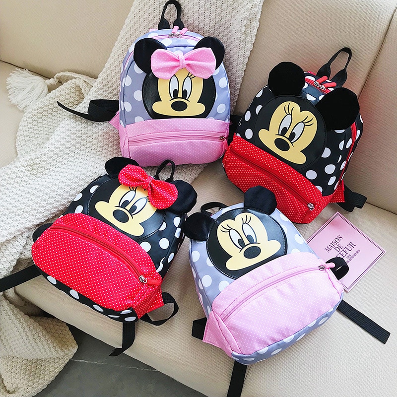 New Anime Micky Mouse Children's School Bag Kindergarten Boy Girl Baby Backpack Minni Cute Plush Bag Cartoon Backpack Kid's Gifts Backpack for Girls
